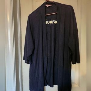 In Every Story... Women's Plus Size Black Cascade Open Cardigan 5X